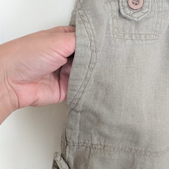 AB Studio Casual Beige Shorts Linen Blend Lightweight Side Pockets, Women's Sz 8 - Picture 3 of 8
